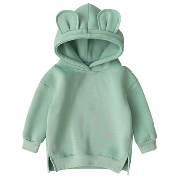 Famuka Unisex Toddlers Sweatshirt Solid Colors Baby Hoodie (Green, 12-18 Months)