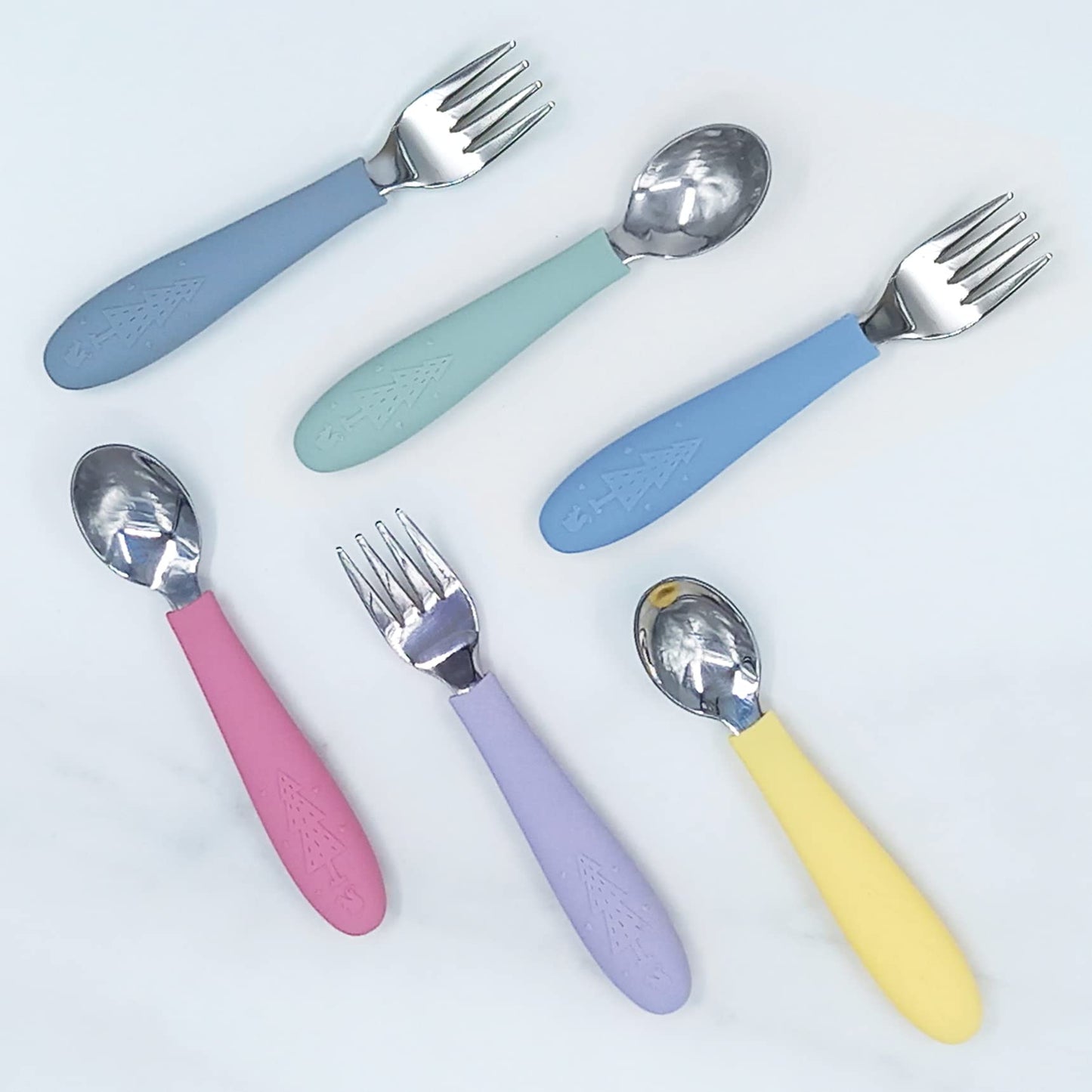 Elk And Friends Silicone Suction Plate For Babies/Toddlers + Stainless Steel Silverware Feeding Set | Divided Plate | Suction De
