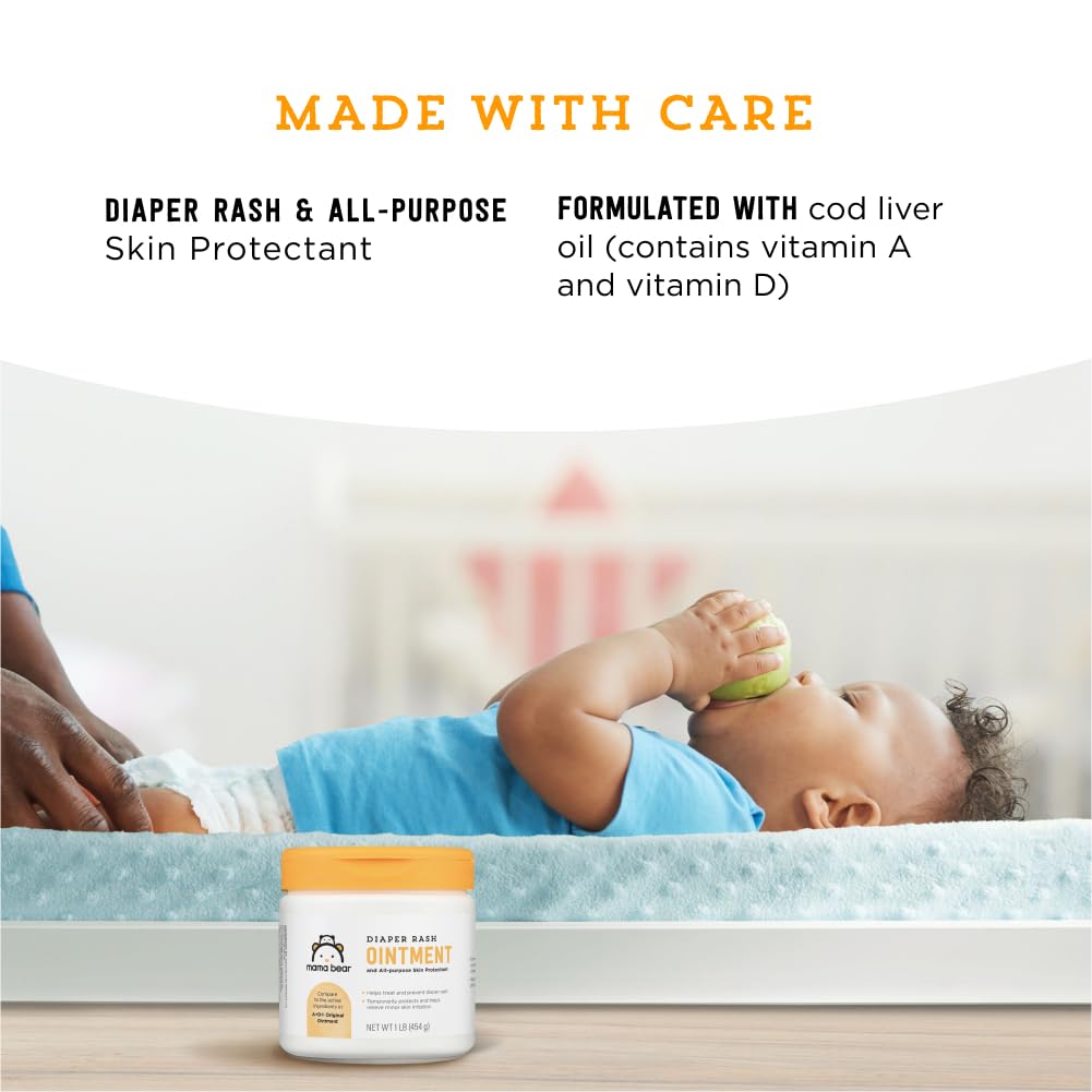 Amazon Brand - Mama Bear Diaper Rash Ointment, 16 Oz, Pack Of 1