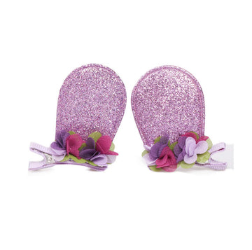 Easter Bunny Hair Clips Hairpins with Glitter Rabbit Ears Baby Girls Hair-Clip JHE14 (Purple Ear)