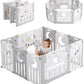 Dripex Baby Playpen, Foldable Playpen For Babies And Toddlers, Adjustable Shape Baby Fence, Safety Play Yard With Gate, Portable