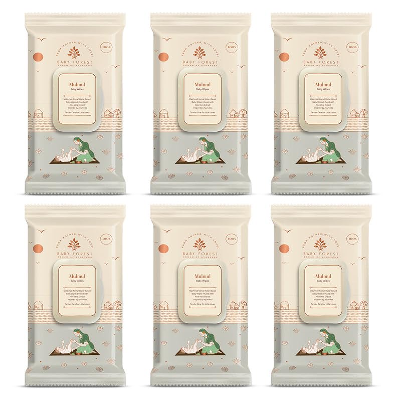 Baby Forest Mulmul Baby Wipes (Pack Of 6)