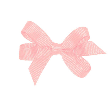 Wee Ones Girls' Classic Grosgrain Hair Bow With Plain Wrap Center On A Weestay Hair Clip, Handmade, Baby Sized Bow, Light Pink