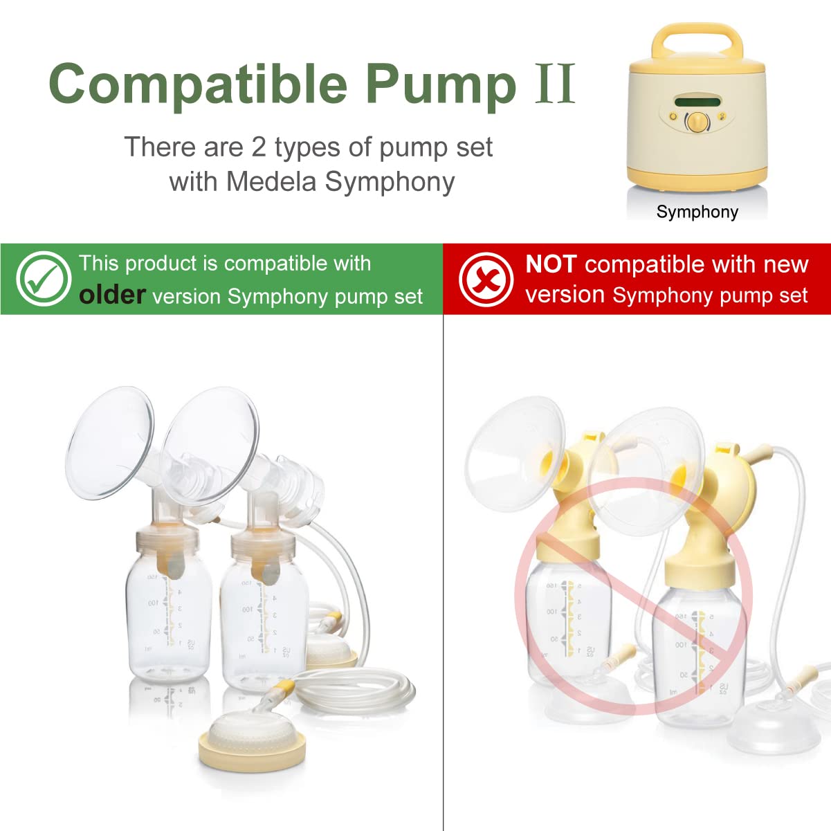 Maymom Myfit Flange Set, Two-Piece Breast Shield (24Mm Medium) Connector Valve Membrane Compatible With Medela Breast Pumps (Pum