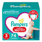 Pampers Cruisers 360 Fit Diapers Size 3, 74 Count, Super