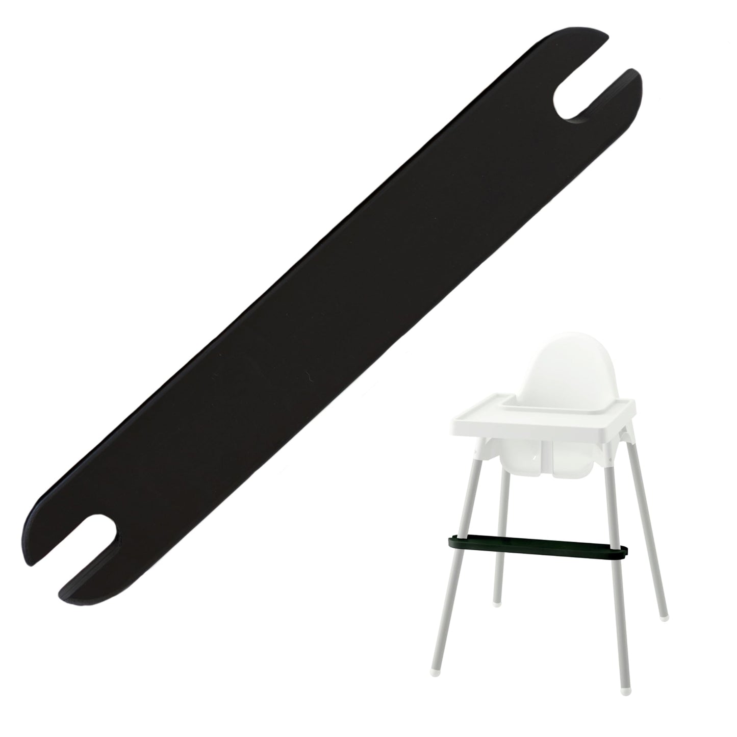 Yeah Baby Goods Adjustable Ikea High Chair Footrest (Black) - Attachable Ikea Antilop Highchair Footrest For Safer Mealtimes