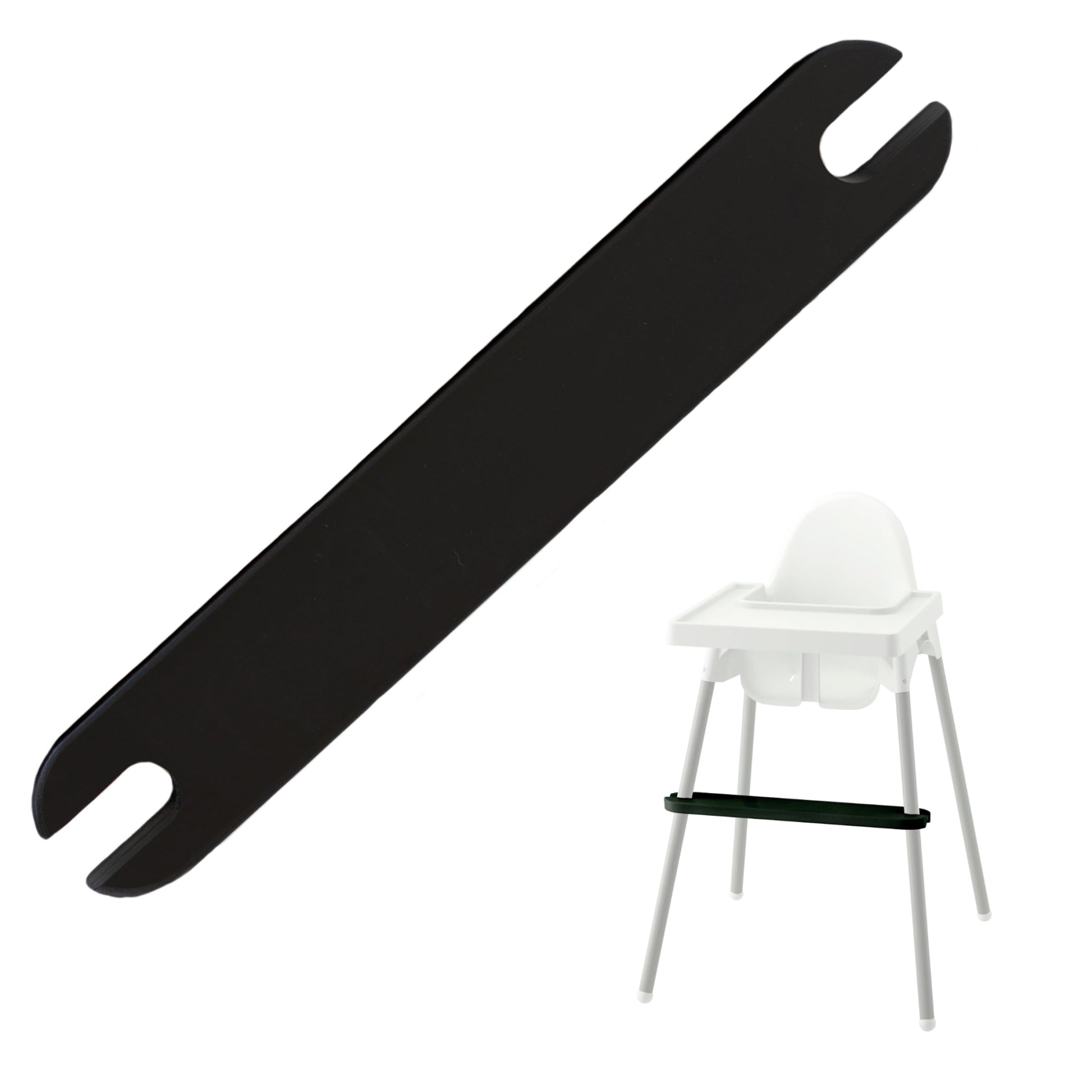 Yeah Baby Goods Adjustable Ikea High Chair Footrest (Black) - Attachable Ikea Antilop Highchair Footrest For Safer Mealtimes