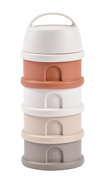 Beaba Stacked Formula Container  Air Tight Multifunctional Storage Container For Storing Milk Powder And Baby Food, 4 Interchan