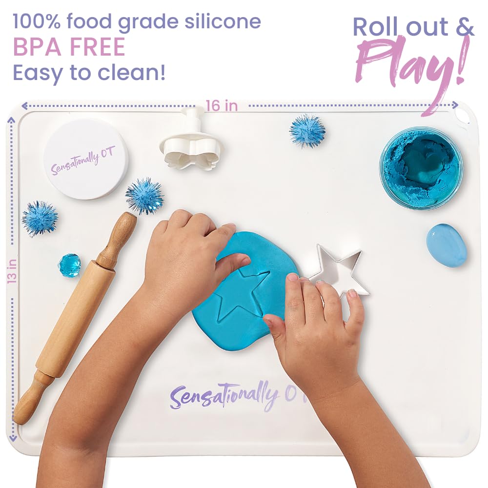 Sensationally Ot 16X13 Inches Premium Silicone Placemat For Toddlers - Non-Slip, Easy Clean Design, Kids Placemats For Dinning T