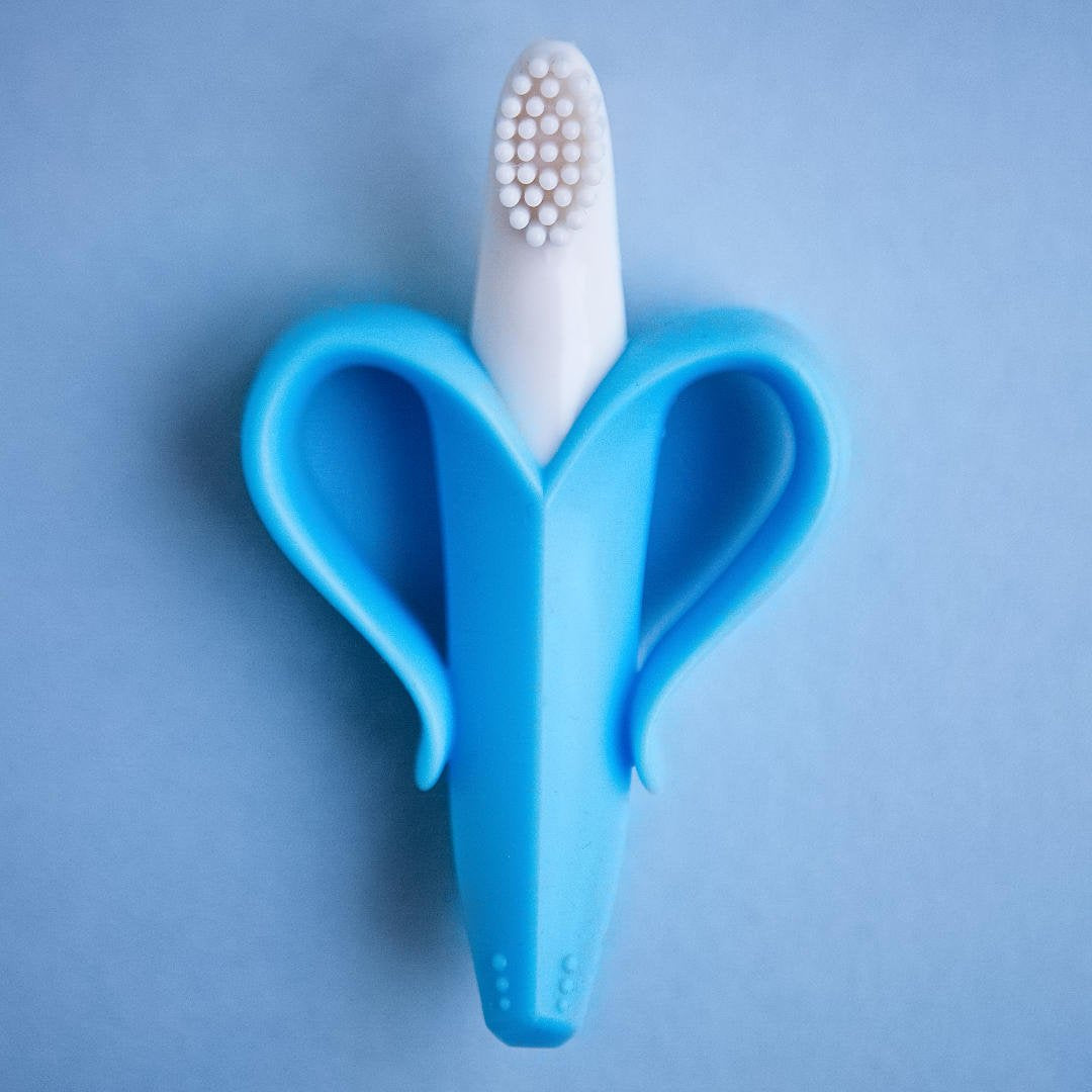 Baby Banana - The Original Blue Banana Toothbrush, Training Teether Tooth Brush for Infant, Baby, and Toddler, Made in America,