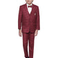 Jeetethnics Boys Maroon Checked Coat Suit Set With Waistcoat Shirt And Trousers (9048Cj)