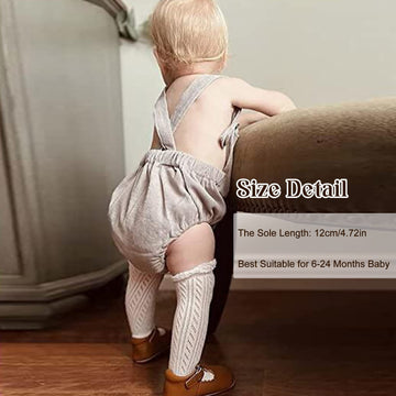 Actlati 3 Pairs Baby Girls Boys Knee High Socks Cotton Newborn Knit Stockings For 0-24 Months Infants Toddlers