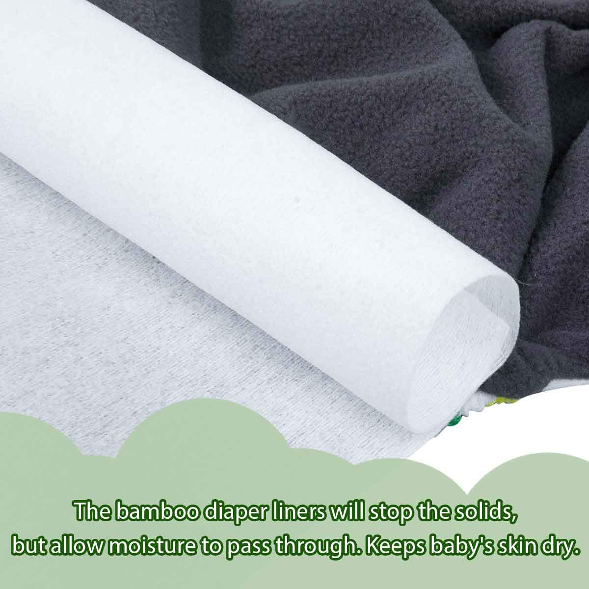 ALVABABY Diaper Liner for Baby Cloth Diapers 11.8x7.1 Inch Natural Soft Disposable Diaper Liners Fragrance Free Chlorine Free 10