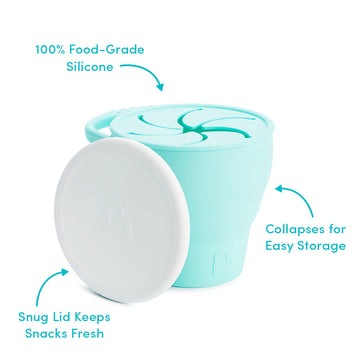 Munchkin Cest Silicone! Snack Catcher Toddler Snack Cup With Lid, Mint
