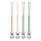 Pacifier Clip for Boys Girls - MORIBOX 4 Pack Paci Clip Soothie Baby Binky Holder for Shower Gift Birthday (Beige+White+Lgreen+S