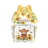 Custom Highland Cow Baby Diaper Bag with Name - Personalized Nursing Travel Tote Backpack for Mom or Dad, Custom Name Baby Daypa