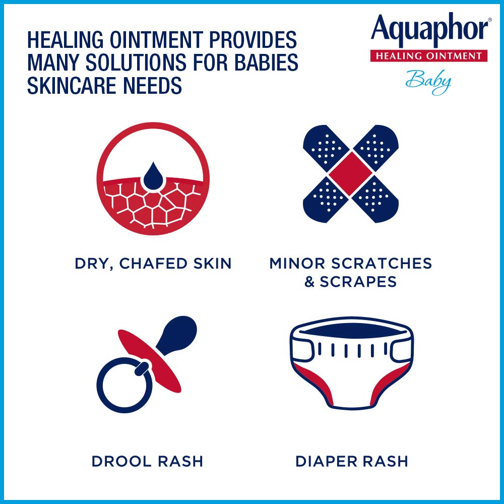 Aquaphor Baby Healing Ointment (14 Oz) + 3-In-1 Diaper Rash Cream (3.5 Oz), Hypoallergenic And Fragrance Free Skin Care Set For