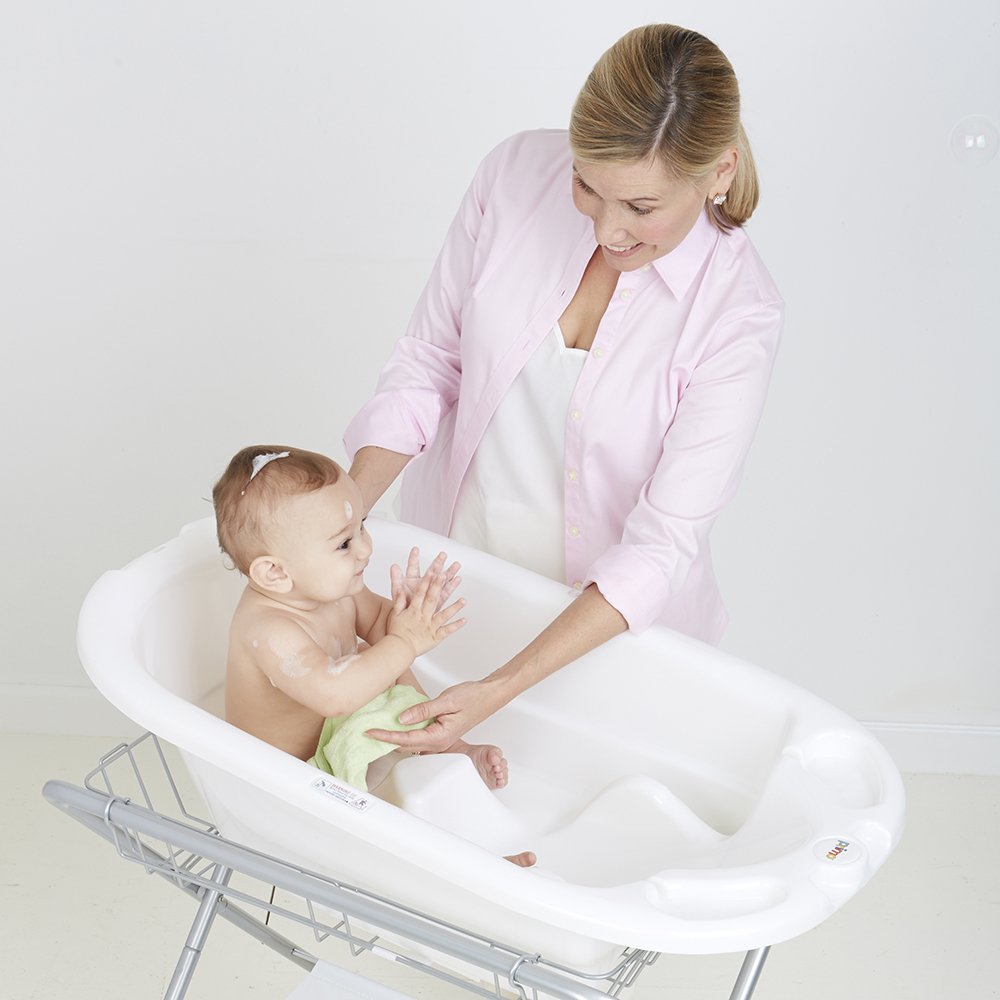 Eurobath 2-Stage Baby Bath Tub, White - Large, Long Lasting Baby Essentials, Must-Have Baby Bathtub, Newborn Essentials, Infant