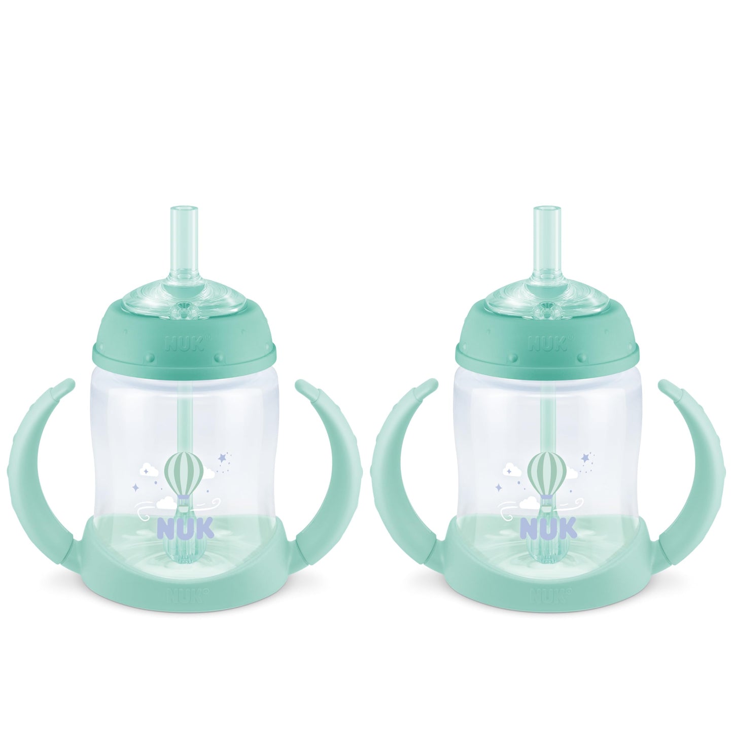 Nuk Learner Straw Cup, 5Oz, 2-Pack - Toddler Sippy Cup With Soft Straw For Easy Drinking, Suitable For Ages 8 Months And Up, Gre