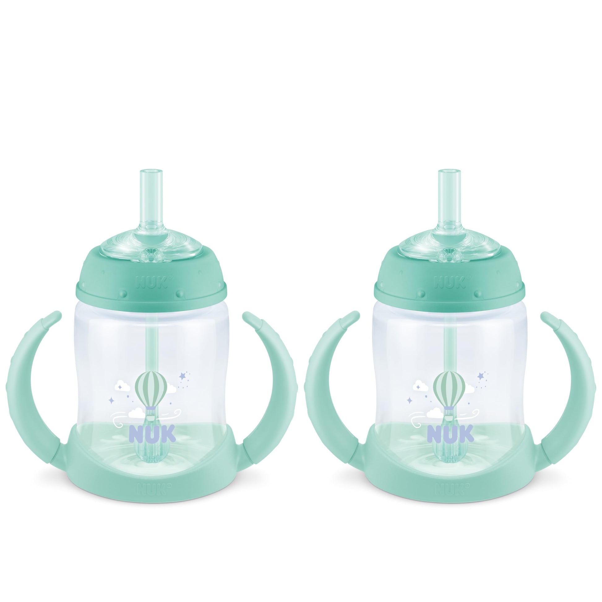 Nuk Learner Straw Cup, 5Oz, 2-Pack - Toddler Sippy Cup With Soft Straw For Easy Drinking, Suitable For Ages 8 Months And Up, Gre