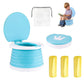 portable, foldable potty seat for toddler, Training Toilet Seat Emergency Toilet for Car, Camping, Outdoor, indoor (light blue,