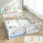 Dawnwake 150X180 Cm Playard With Ocean Balls And AntiFall Grasp Rings, Large Playpen For Baby Up To 5 Years With Safety Lock (N