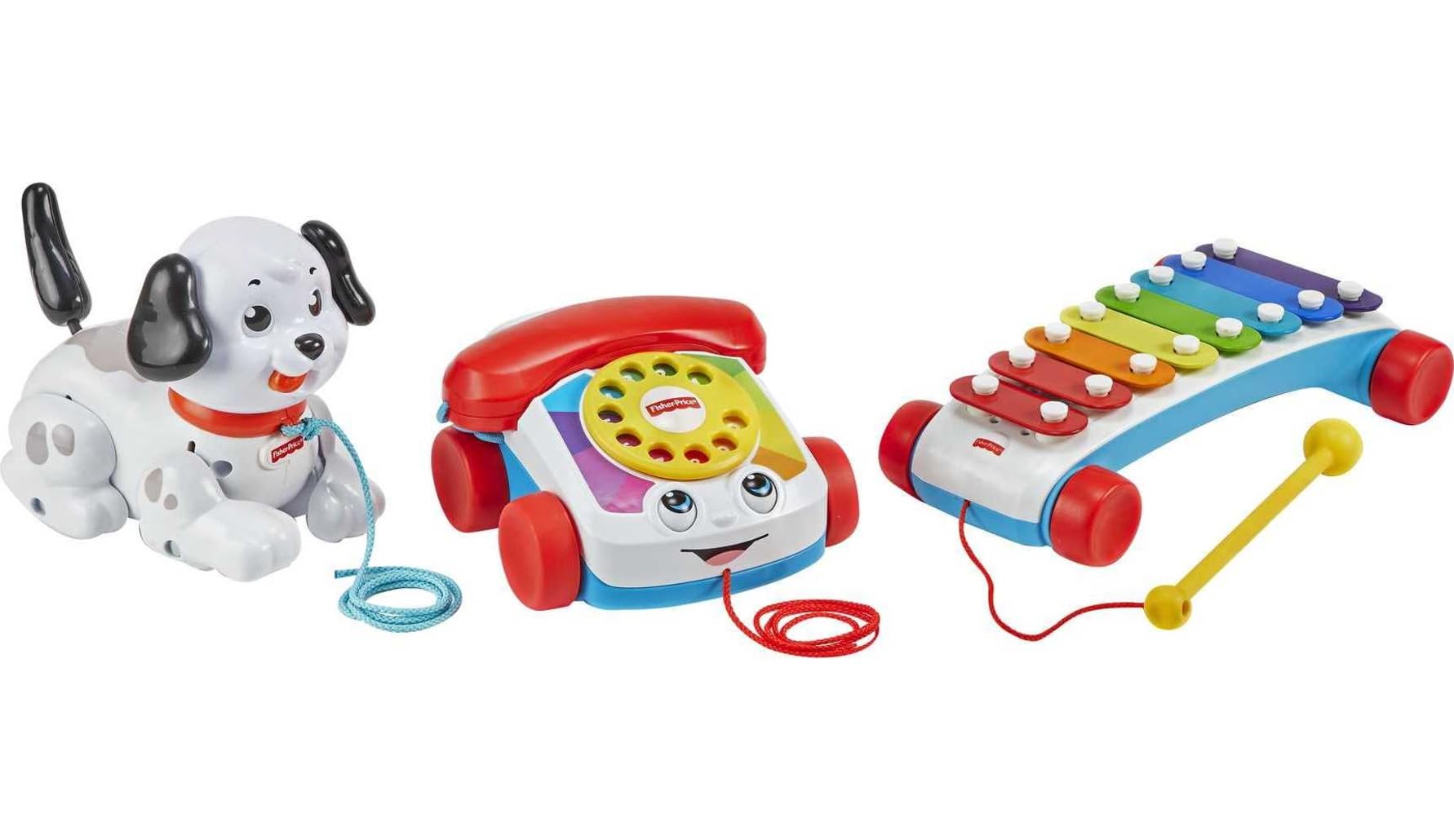 Fisher-Price Baby & Toddler Toys Pull-Along Basics Set with 3 Classic Activities for Developmental Play Infants Ages 1+ Years