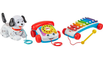 Fisher-Price Baby & Toddler Toys Pull-Along Basics Set with 3 Classic Activities for Developmental Play Infants Ages 1+ Years