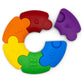Color Wheel Interlocking Puzzle for Babies, Multifunctional Teether Toy, Silicone Chew