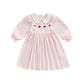 Sasaerucure Kids Toddler Baby Girl Valentines Day Dress Heart Embroidery Striped Puff Long Sleeve Dresses Playwear (Pink, 5-6 Ye