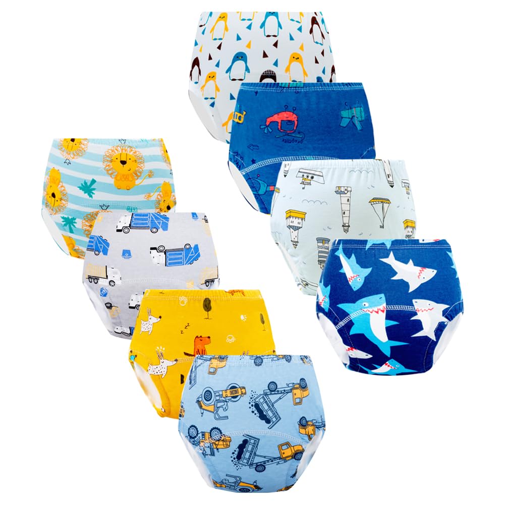 Potty Training Underwear for Boys, Toddler Learning Designs Training Pants(8 Packs,Multi-Colored, 2-3T, S)