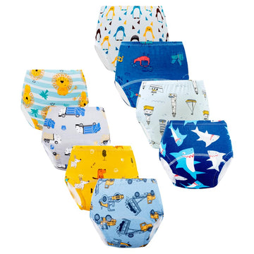 Potty Training Underwear for Boys, Toddler Learning Designs Training Pants(8 Packs,Multi-Colored, 2-3T, S)