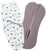 MammaChamp Strap Closer Adjustable Swaddle/Wrapper and Zip Sleeping Sack Bag Wrap for Newborn Baby 04 Months Airoplane Swaddle+