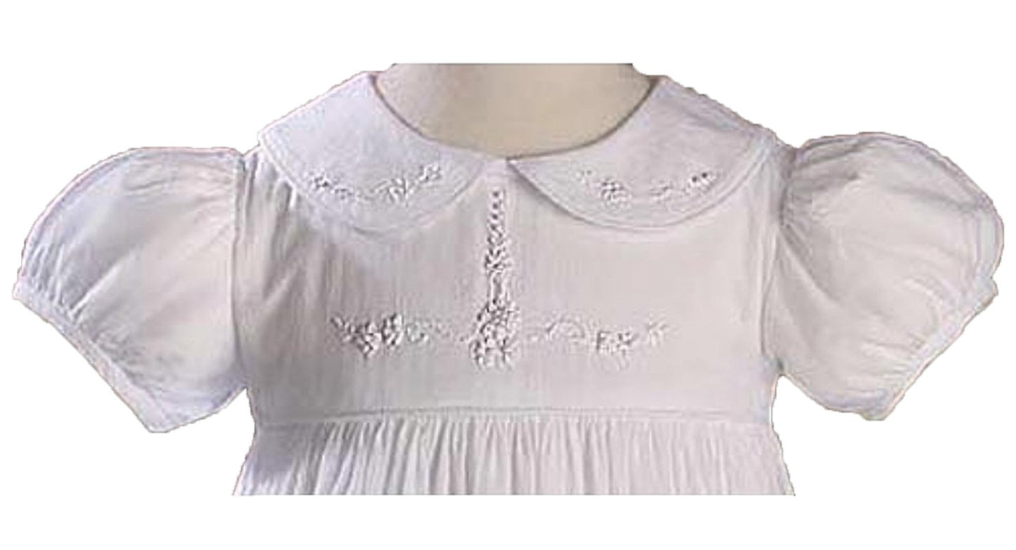 Little Things Mean A Lot Helena Cotton Christening Gown Size - 6 Months White