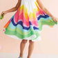 Toddler Baby Girl Summer Boho Rainbow Stripe Spaghetti Strap Beach Sun Dress (Rainbow, 5-6T)