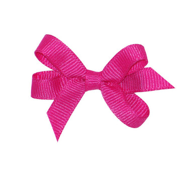 Wee Ones Girls' Classic Grosgrain Hair Bow With Plain Wrap Center On A Weestay Hair Clip, Handmade, Baby Sized Bow, Shocking Pin