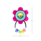 Infantino Spin & Teethe Gummy Pink Flower Rattle - Easy to Grab, Chewy Rings, Multi-Texutre Petals, Roller Ball Center - Teethin