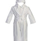 White Round Tail Satin 5 Piece Tuxedo With An Embroidered Cross And Hat - L (9-12 Month)