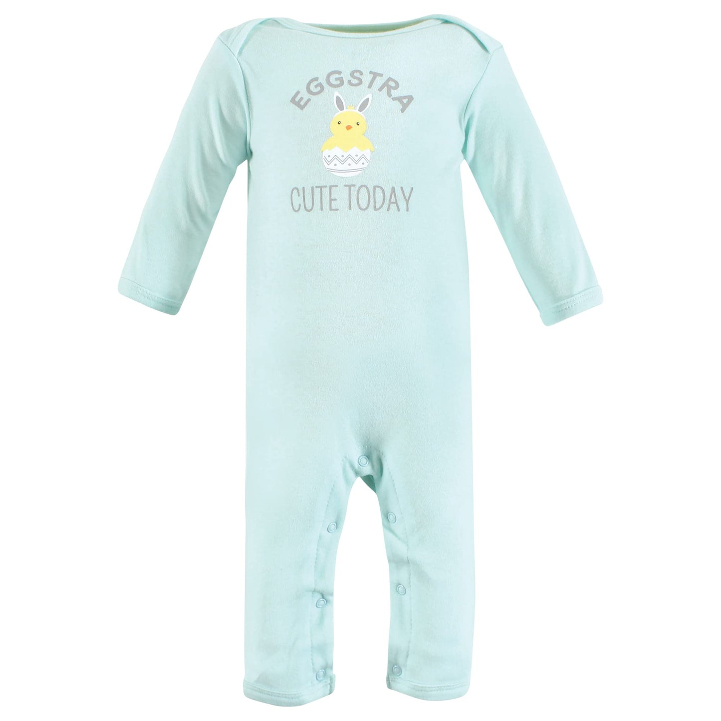 Hudson Baby Unisex Baby Cotton Coveralls, Eggstra Cute, 0-3 Months