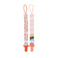 Nuby Pacifinder Baby Pacifier Clip - (2-Pack) - Pacifier Holder Clip with Convenient Hook Loop - Peach Stripes and Hearts