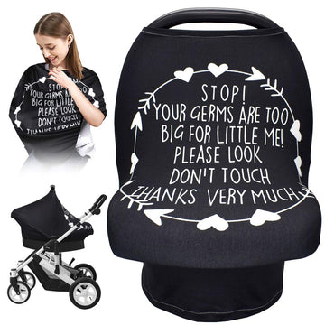 Car Seat Covers For Babies, Nursing Breastfeeding Cover Infant Carseat Canopy, Soft Stretchy Carrier Cover For Stroller High Cha
