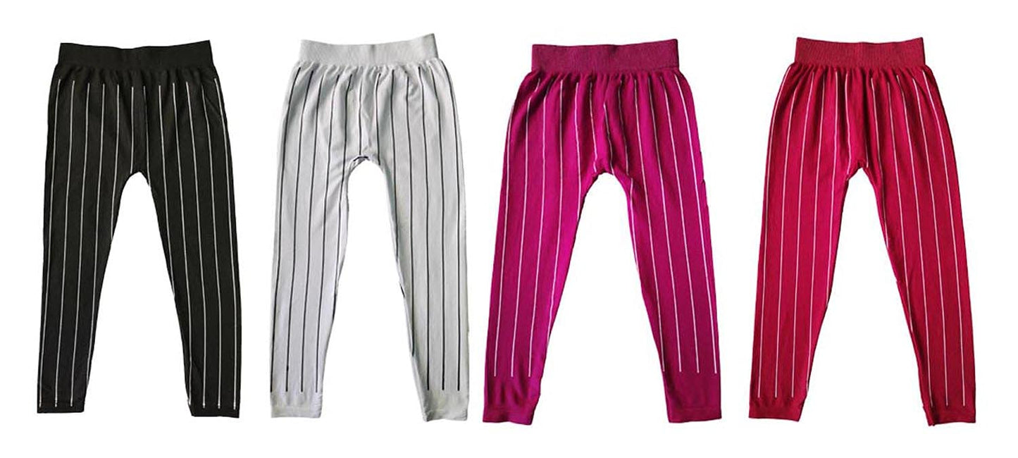 LOVO Girls Lycra Leggings (SLEX0103040670, Multicolor, 78 Years) Pack of 4