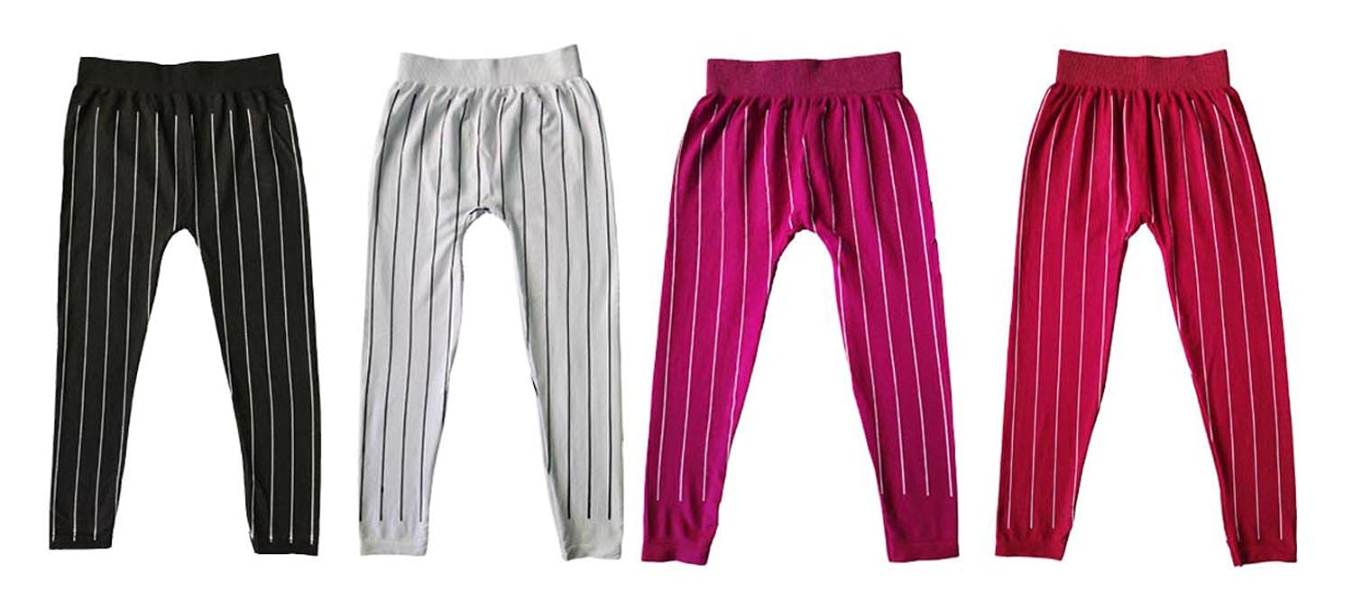 LOVO Girls Lycra Leggings (SLEX0103040670, Multicolor, 78 Years) Pack of 4