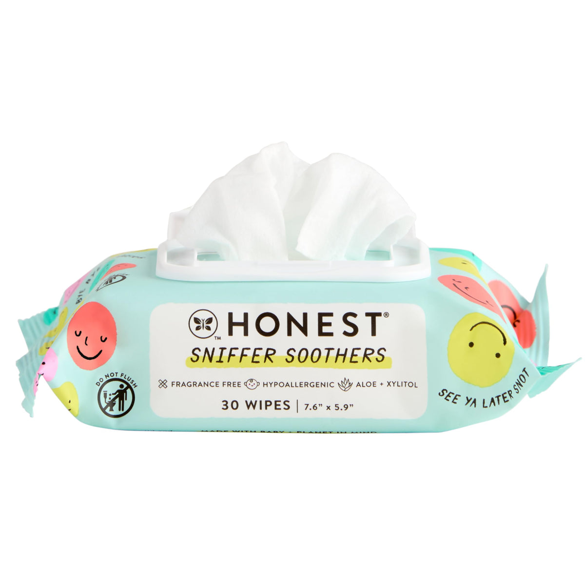 The Honest Company PlantBased Snot Removing Wipes | Soothing Nose + Face Wipes with Aloe | Hypoallergenic for Sensitive Skin, E