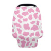 Biyejit Pink Cow Print Nursing Cover, Car Seat Cover, Shopping Cart Cover & Infinity Scarf - Breathable, Multi-Use Nursing Cover
