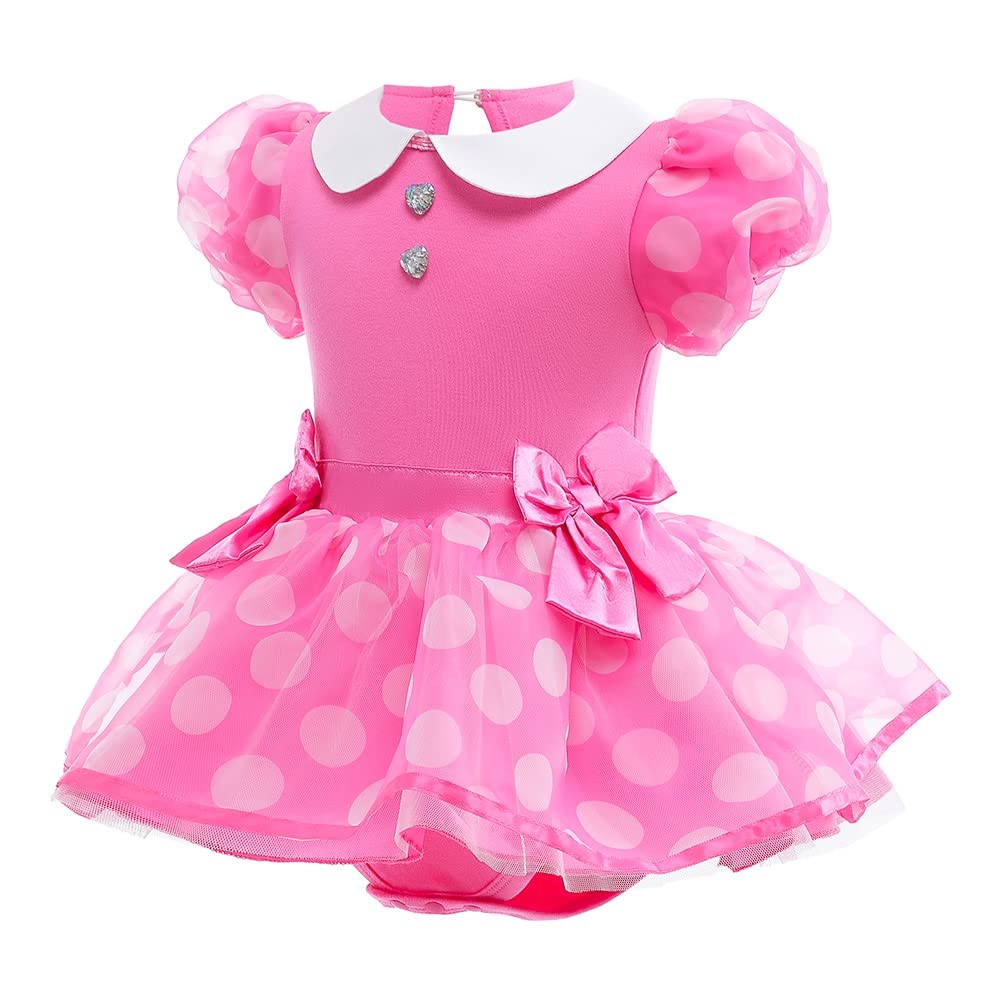 Fmyfwy Baby Girls Minnie Princess Costume Halloween Christmas Birthday Party Romper Tutu Dress W/Headband Hot Pink 80