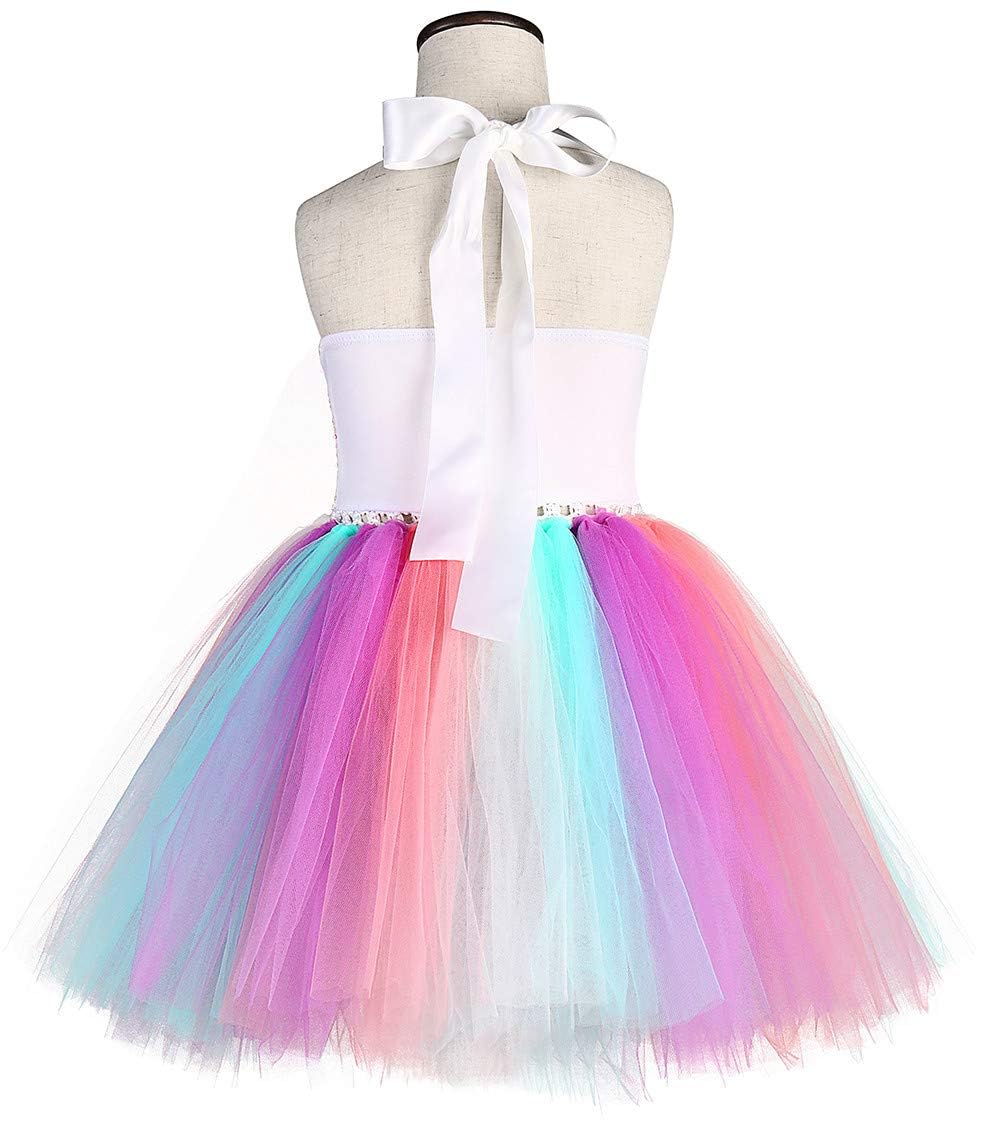 Tutu Dreams Unicorn Gifts For Girls Christmas Dress Pink Party Dresses Sequin Rainbow Tutu Flower Girl Birthday Party (Sequin Un