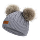 Century Star Baby Girl Hats Winter Cute Baby Beanies For Girls Boys Knit Baby Hats Warm Infant Toddler Hat Pom Pom Caps 4Pcs Bla