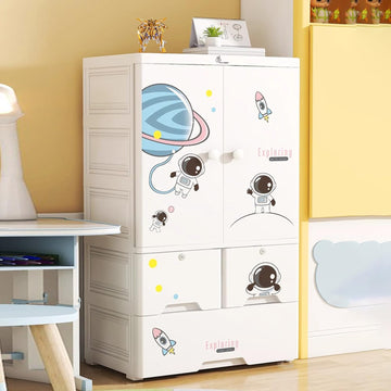 R For Rabbit Kiddo Korner Stellar Wardrobe For Kids Clothes Almirah Cupboard | Multipurpose Baby Toys/Books/Accessories Storage 