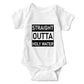 Straight Outta Holy Water Onesie Baby Baptismal Gift Baby Bodysuit Baptism Gifts For Baby Boy Girl Clothes Christening Onesie, W